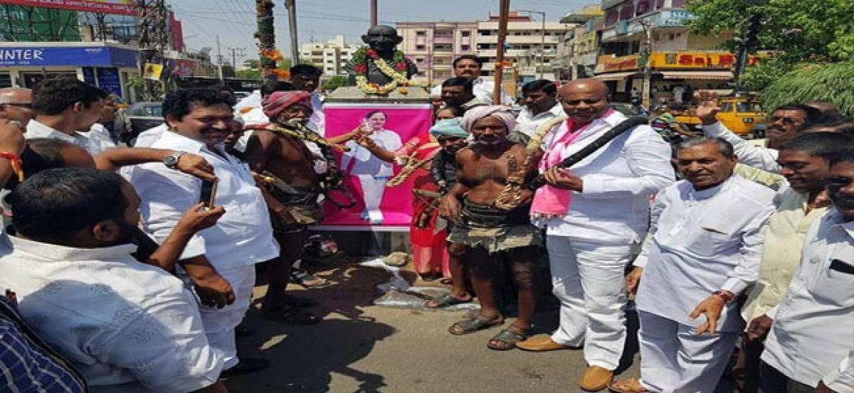 Milk poured on KCR’s portrait