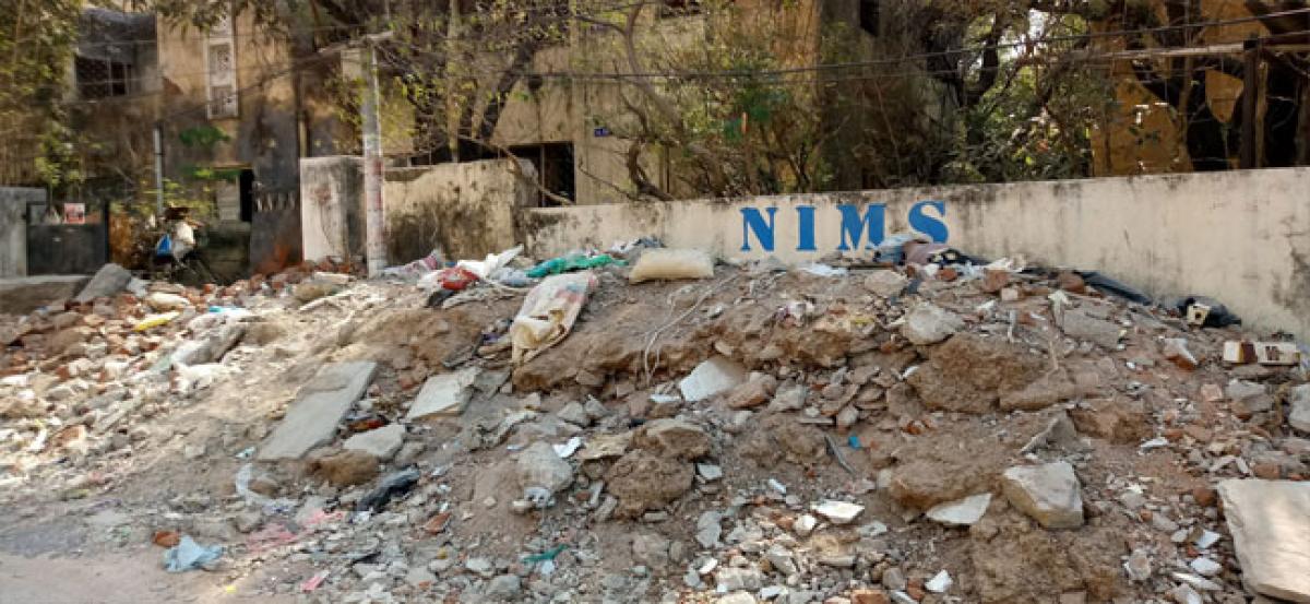 NIMS residential quarters turn into dump yards