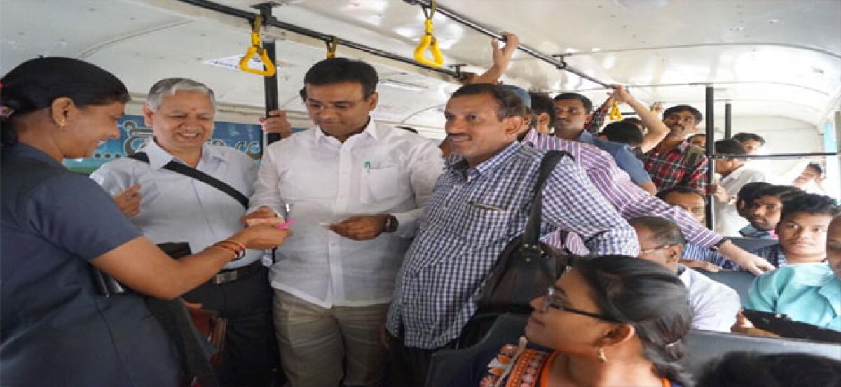 MLA travels in RTC bus for third day in a row