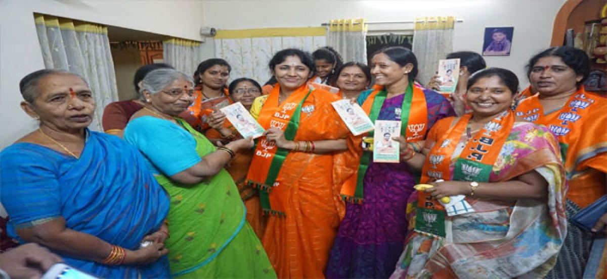 Spouse campaigns for BJP candidate Madhavaram Kantha Rao