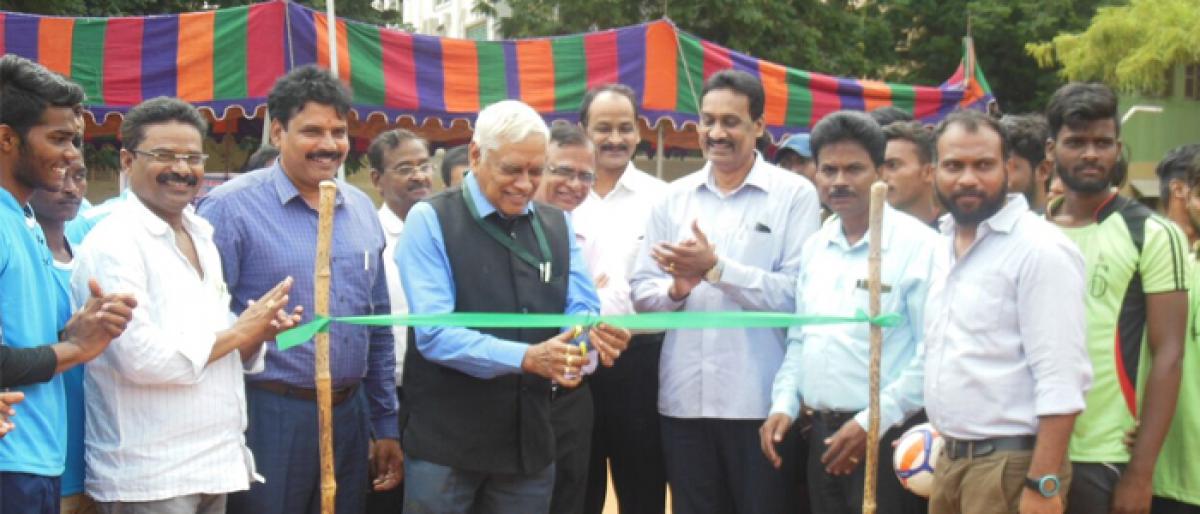 Handball tourney inaugurated at PB Siddhartha Arts and Science College in Vijayawada