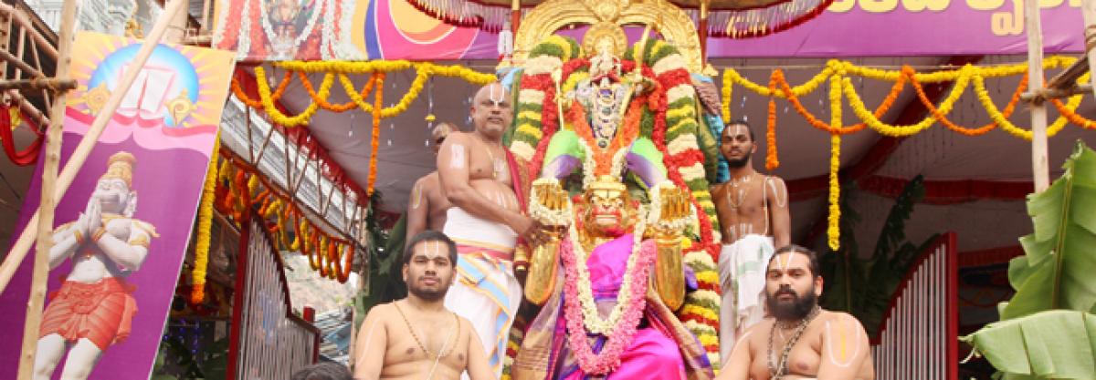 Lord Venkanna rides on Hanumantha Vahanam