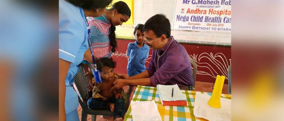 Health camp at Burripalem held by Andhra Hospitals