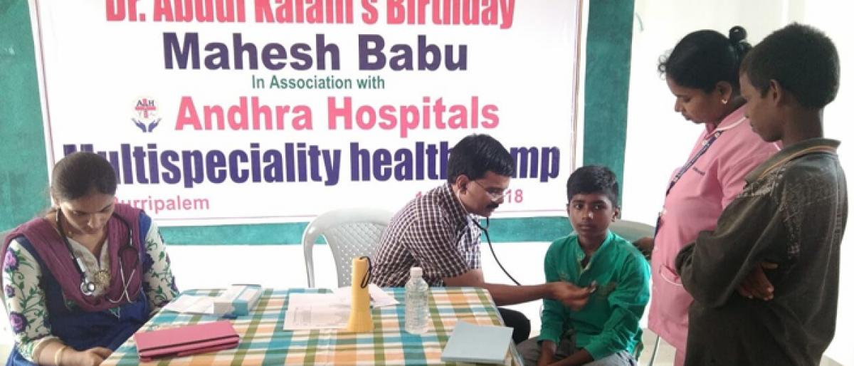 Multi-specialty health camp organised at Burripalem village by Andhra Hospitals