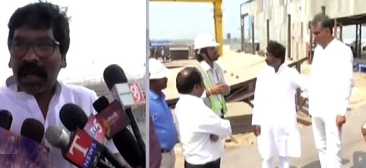 Hemanth Soren visits Kaleshwaram Project