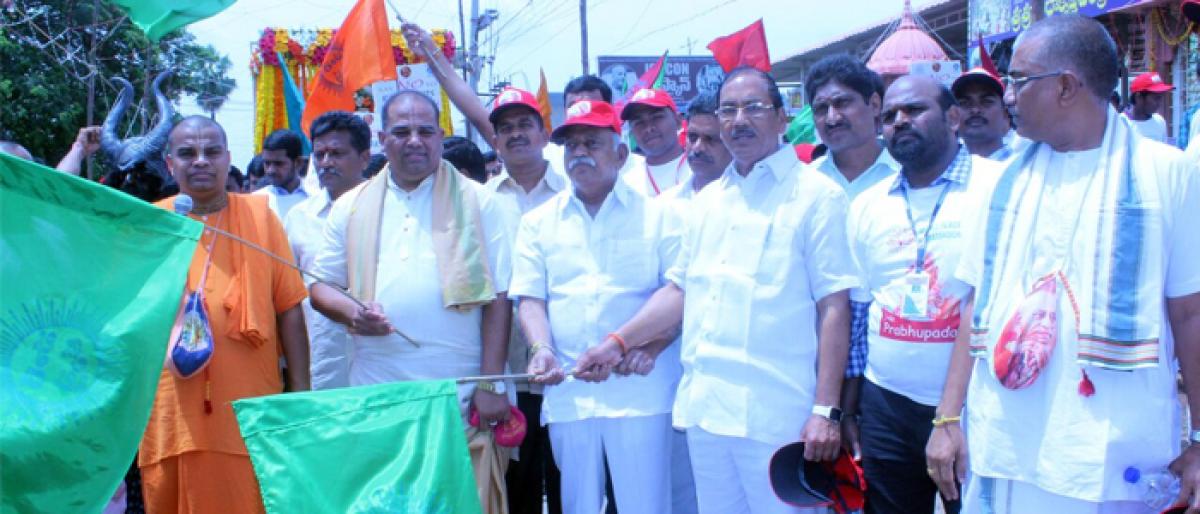 ISKCON holds rally to promote good habits in Guntur