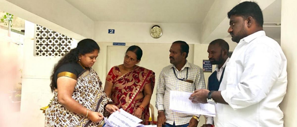 Corporator Mamatha inspects polling stations