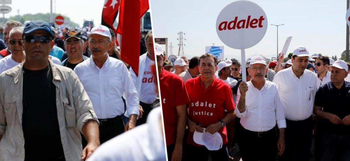 Turkeys opposition leader launches court challenge as he marches to Istanbul