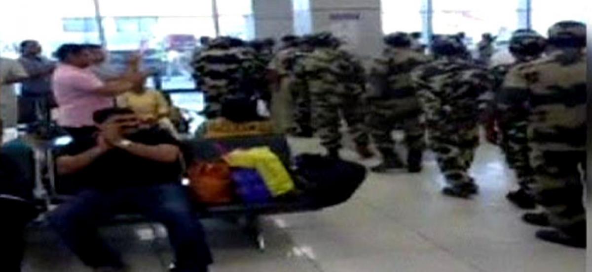 Jammu: Waiting crowd at airport greets CRPF personnel with resounding applause