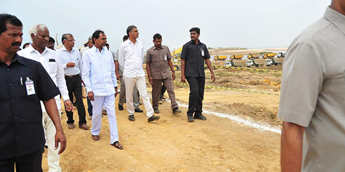 KCR visiting Project sites Today
