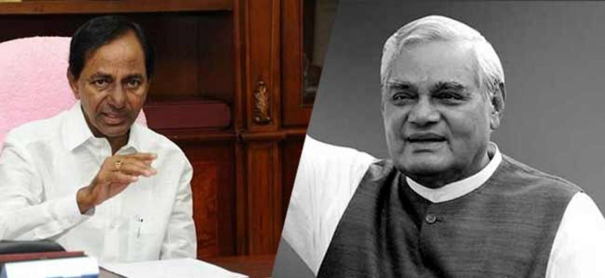 KCR Announces Vajpayee Memorial In Hyderabad