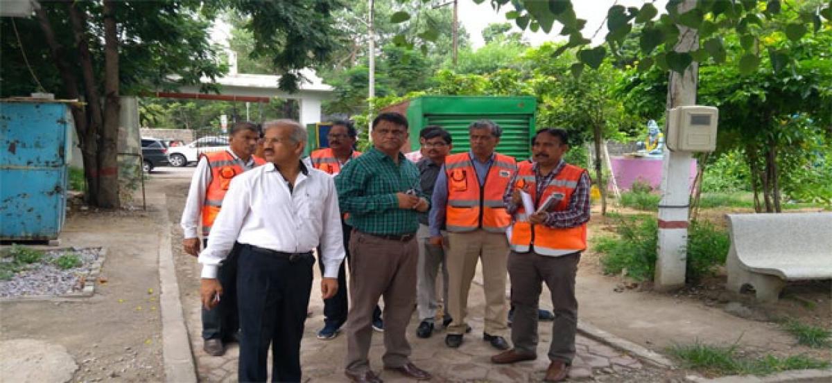 Officials inspect localities in Khairatabad