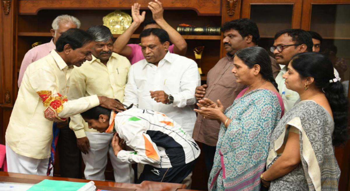 KCR announces 2 cr to gymnast Aruna