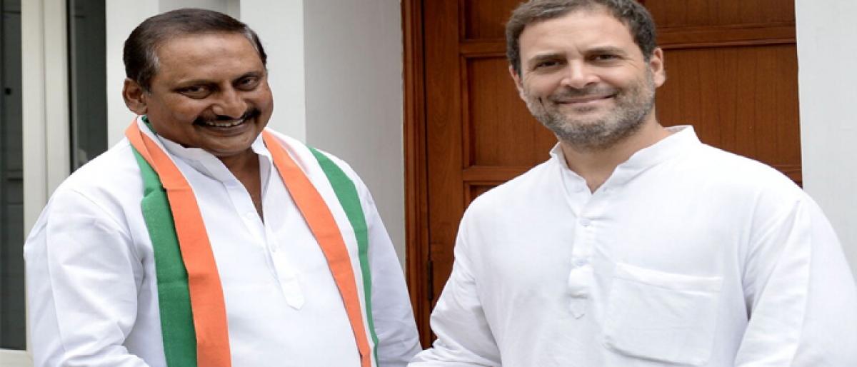 Nallari Kiran Kumar Reddy back in Congress