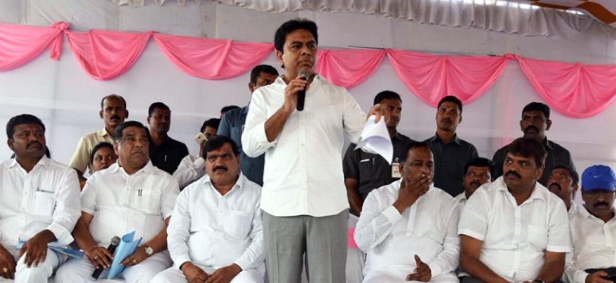 KTR lays foundation stone for 6,000 2BHK units at Keesra