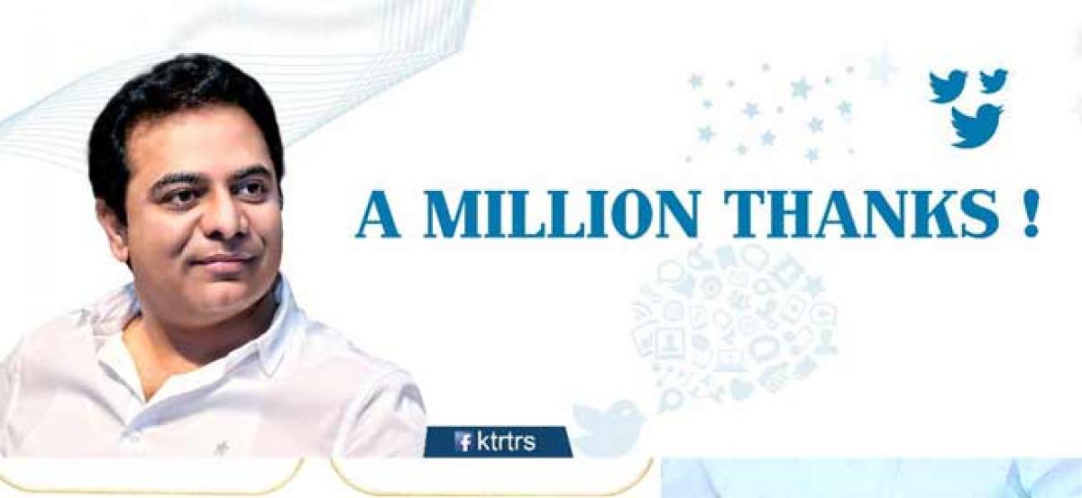 Minister KTR’s Twitter handle now has a million followers