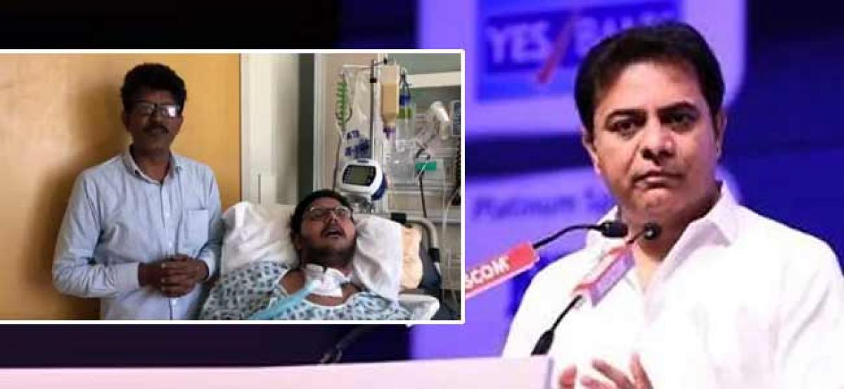 KTR comes to the aid of ill Telugu student in US