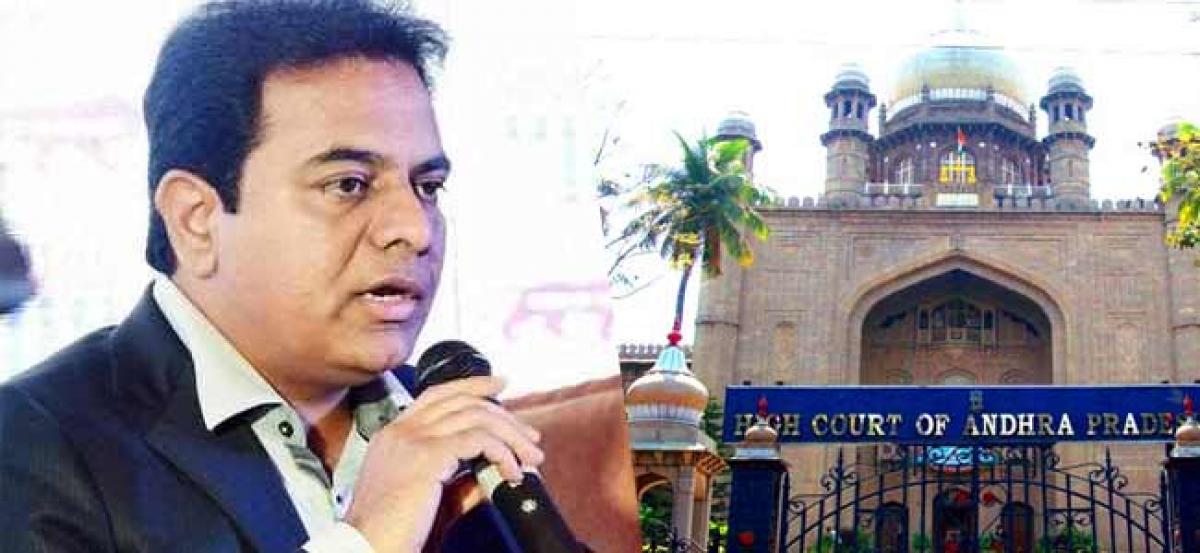 KTR blames Chandrababu Naidu for delay in High Court bifurcation