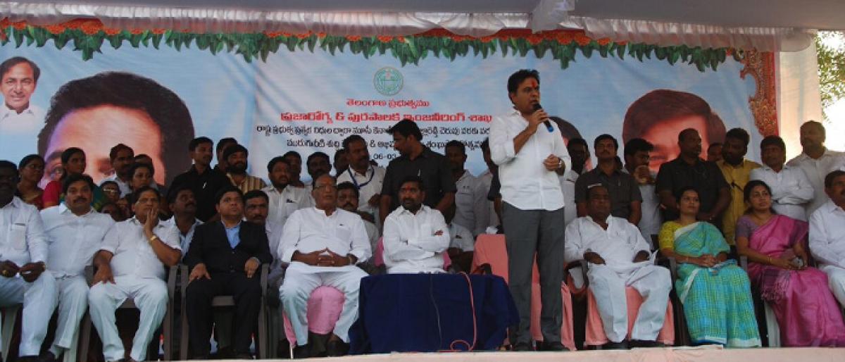 KTR lays foundation stone for development works