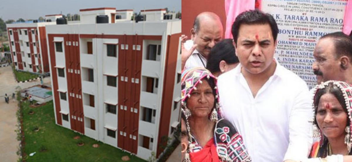 KTR launches double bed room project at Singam Cheruvu