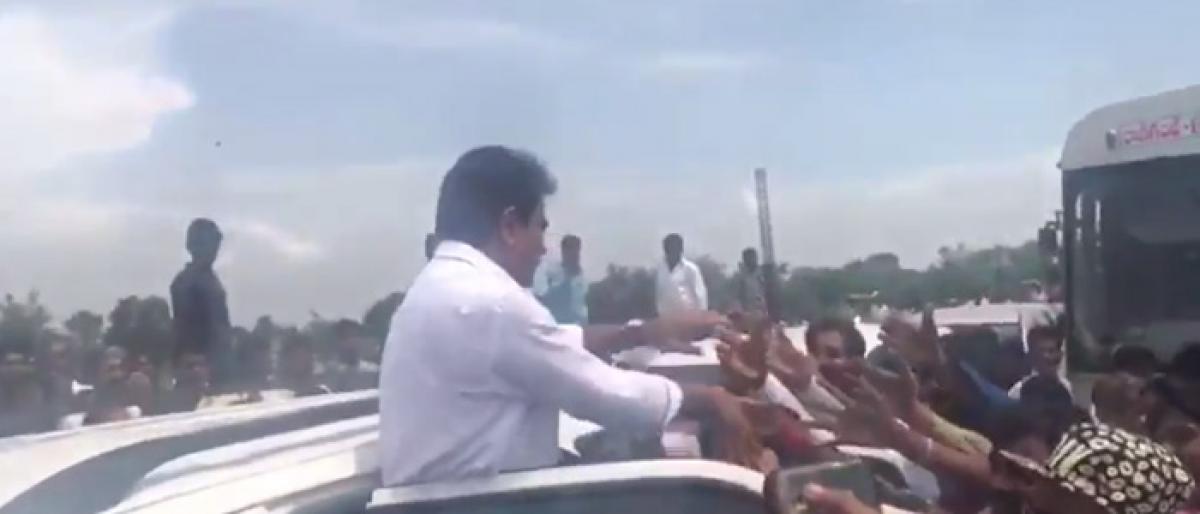 KTR gets stuck in traffic jam, misses CM’s public meeting