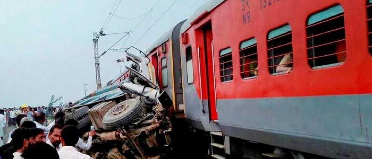 Another train derails in UP