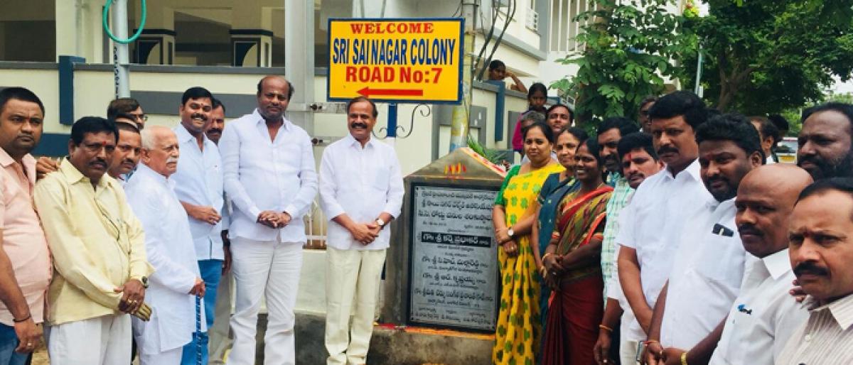 MLC Karne Prabhakar launches CC road works