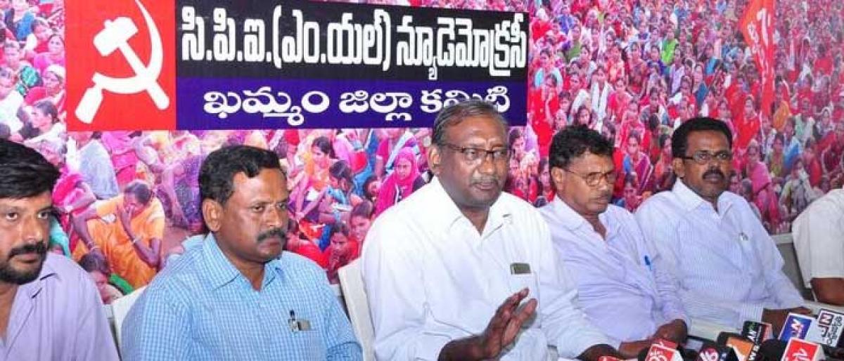 CPI-ML slams KCR for insulting Telangana martyrs