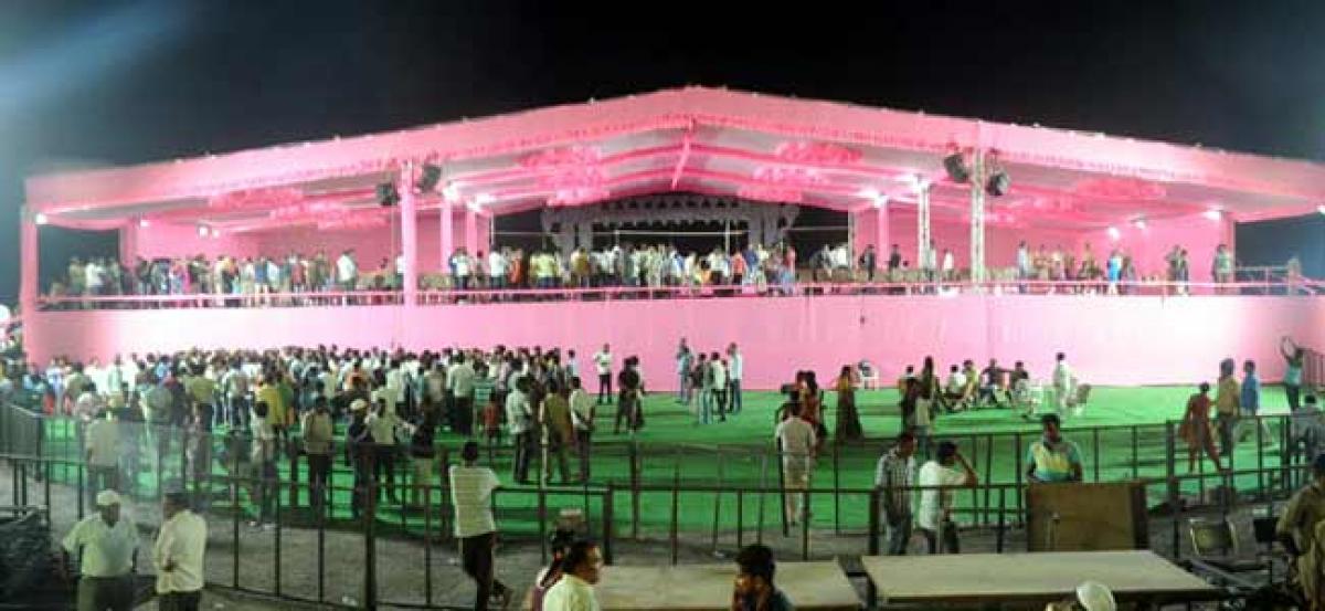 All set for TRS big meeting Pragati Nivedana Sabha