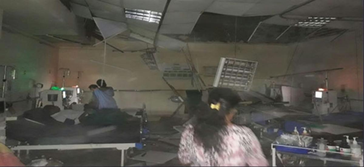 Portion of KEM Hospital building collapse, 2 patients injured