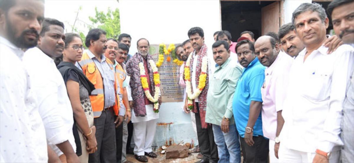 MLA Dr K Laxman launches boundary wall construction work at VST