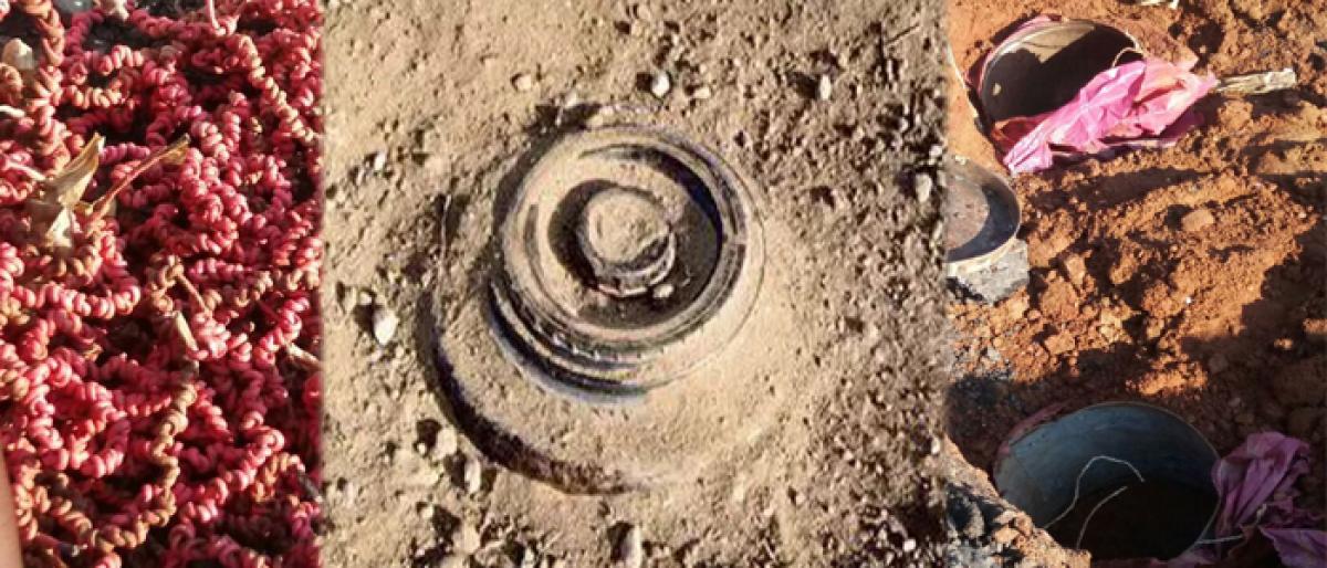 2 powerful landmines unearthed in Jayashanker Bhupalpally district