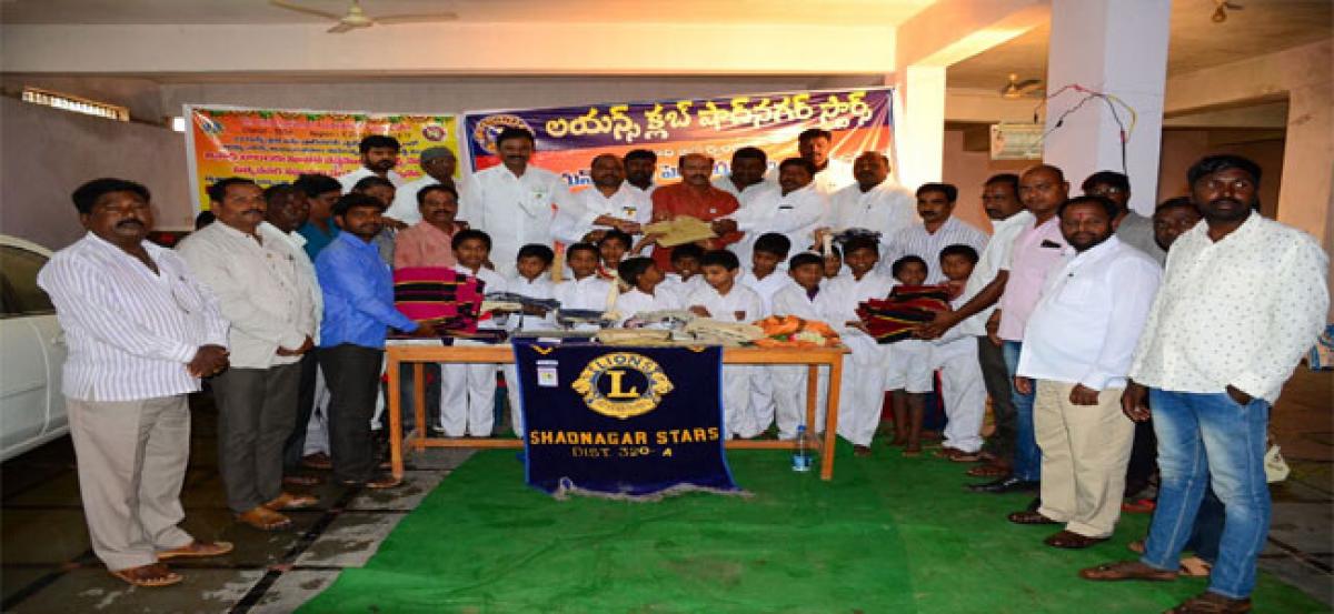 Lions Club distributes essential commodities to orphans at Maheshwaram