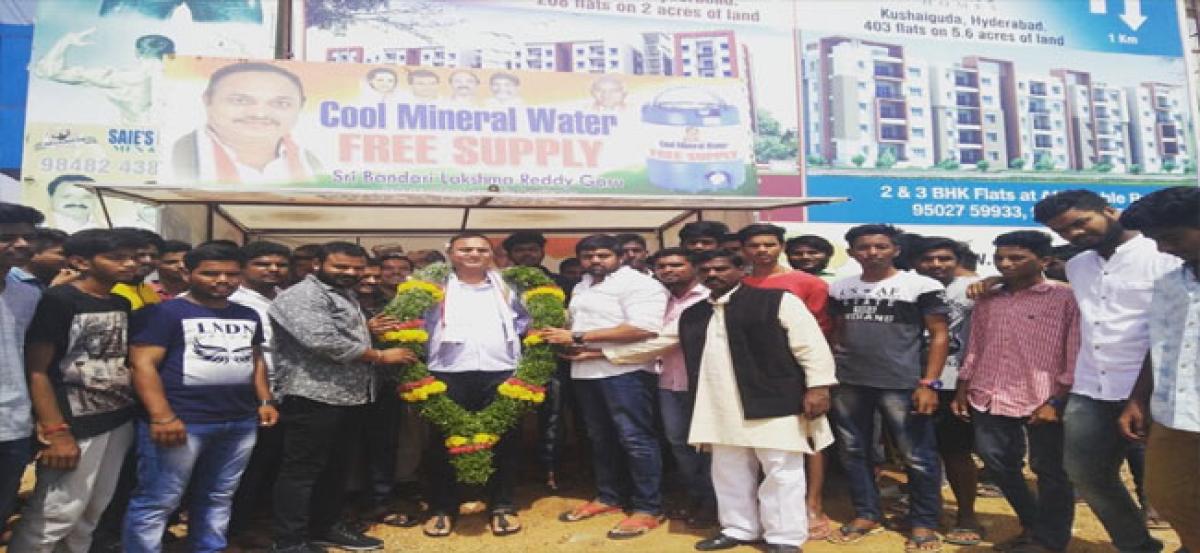 Bandari felicitated for setting up water kiosks