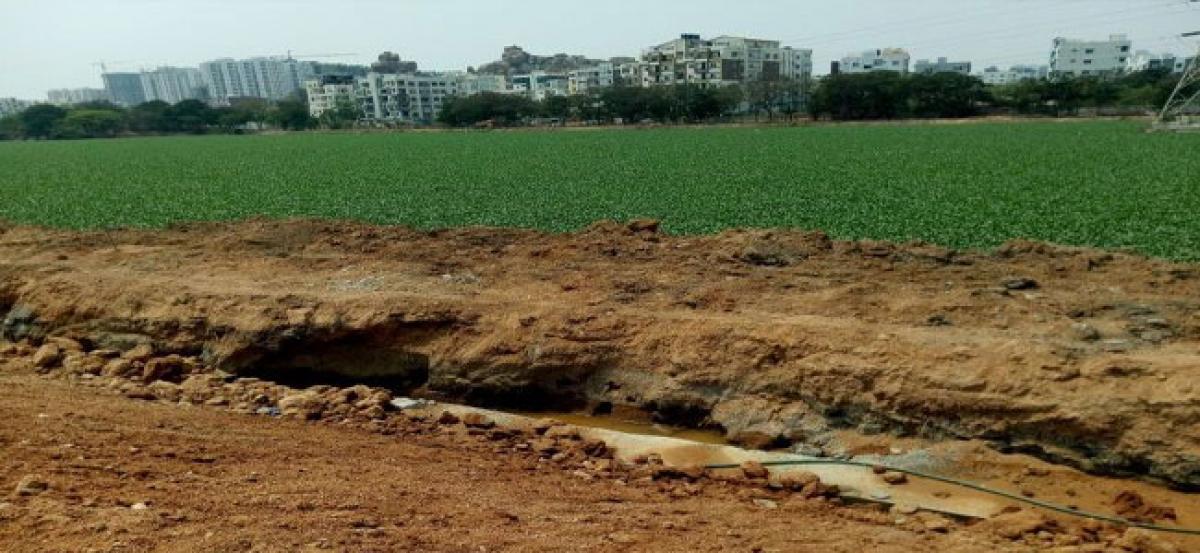 Activists question construction of concrete immersion zones on Malkam Cheruvu