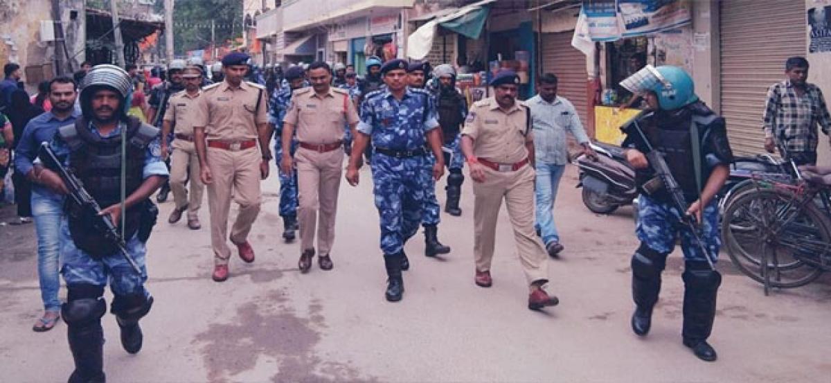 Mangalhat police conducts flag march