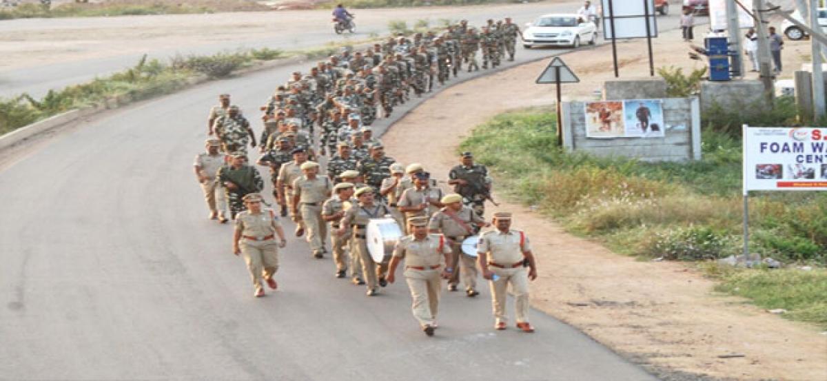 CRPF holds route march