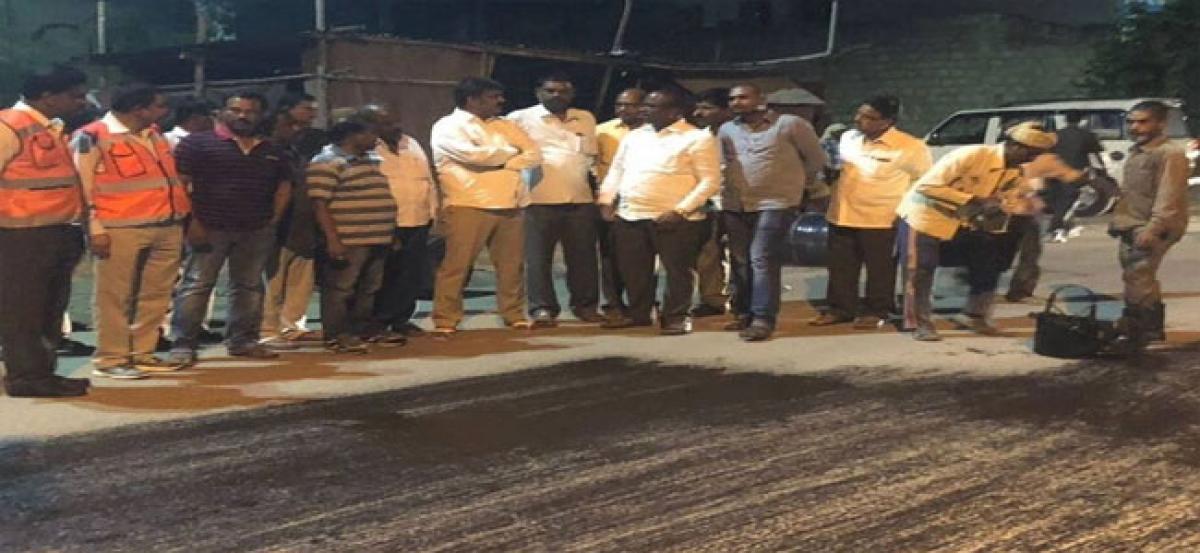 Mayor Rammohan inspects BT road works