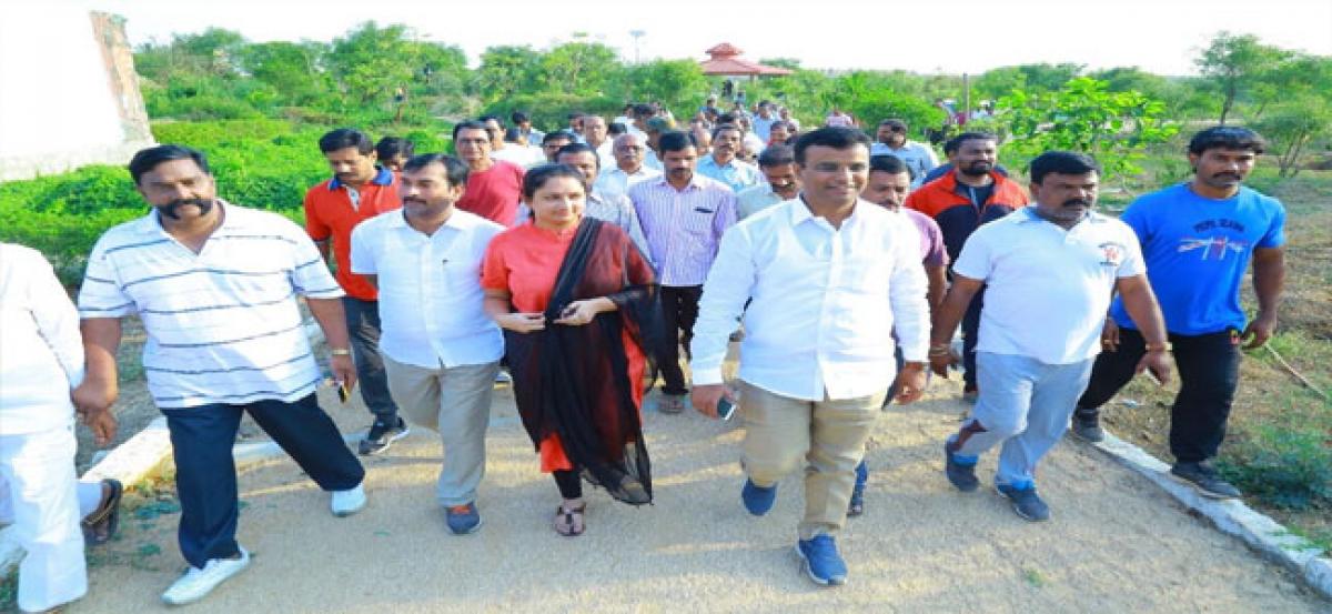 MLA takes morning walk in park, talks to citizens