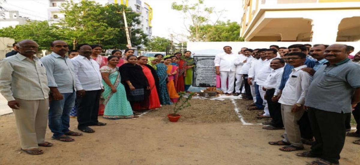 MLA lays foundation stone for civic works