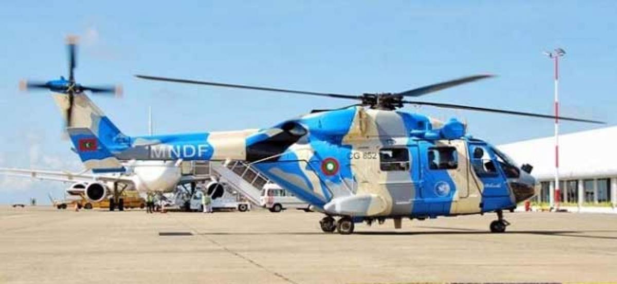 2 Indian military choppers, support staff likely to stay back in Maldives