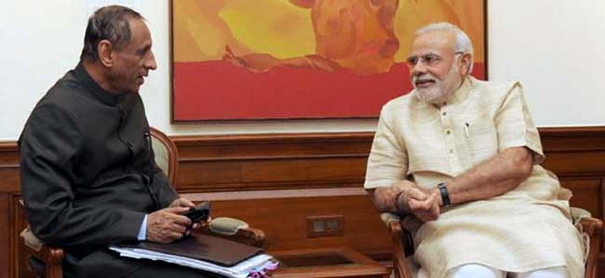 Governor meets PM Modi, Rajnath Singh