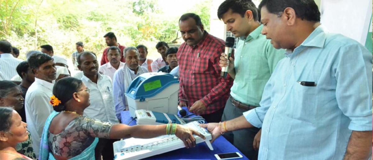 Mock polling conducted at Makkarajpeta
