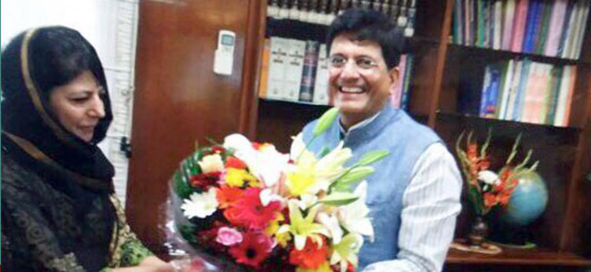 Mehbooba meets Piyush Goyal, discusses railway projects