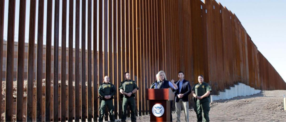 First section of Donald Trumps wall at Mexico border unveiled