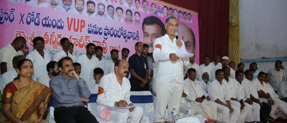 Minister T Harish Rao angry over delay in laying service roads to highways