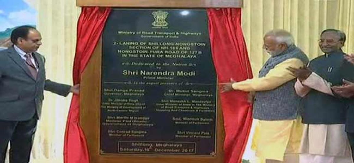 PM Modi inaugurates Shillong-Nongstoin-Rongjeng-Tura Road