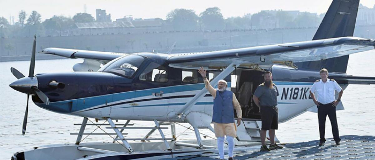 Modi splash with seaplane ride