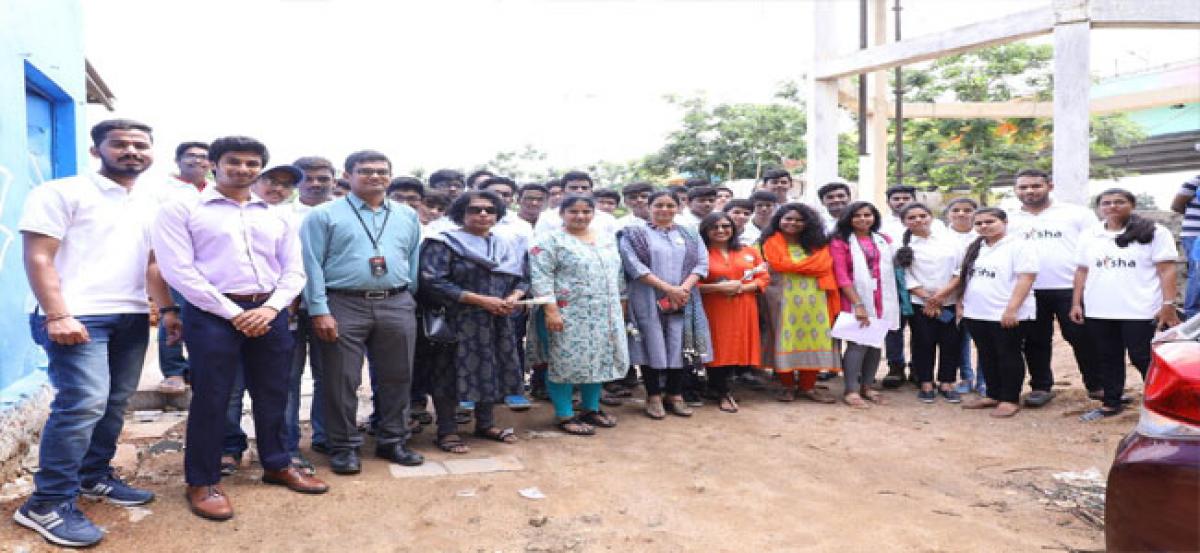 Narayana students spread awareness on road safety