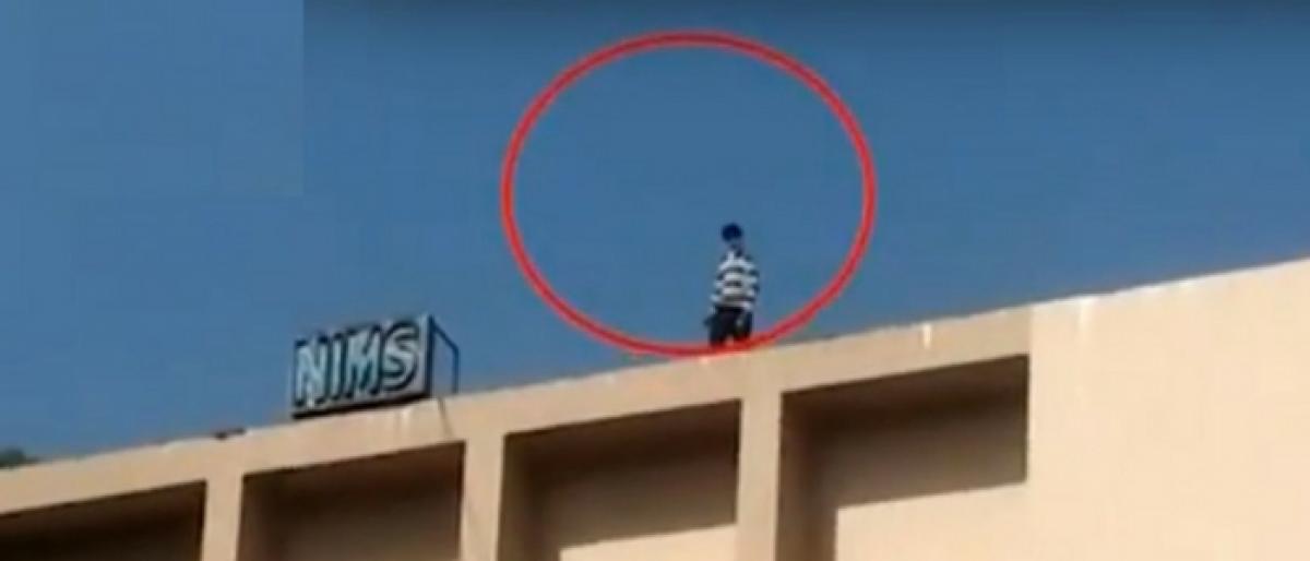 Youth threatens to commit suicide at NIMS